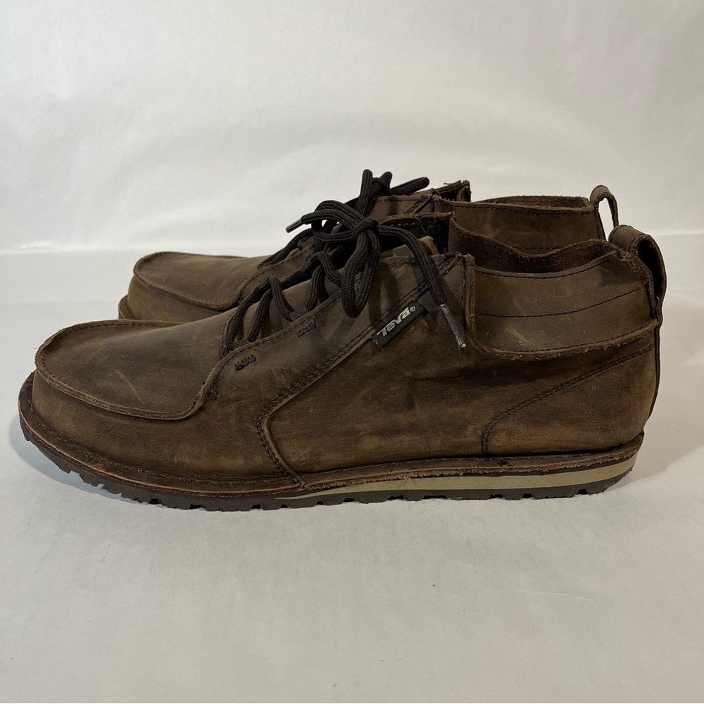 Teva Men's Mush Atoll Brown Leather Chukka Boot Size 13 - Picture 4 of 10